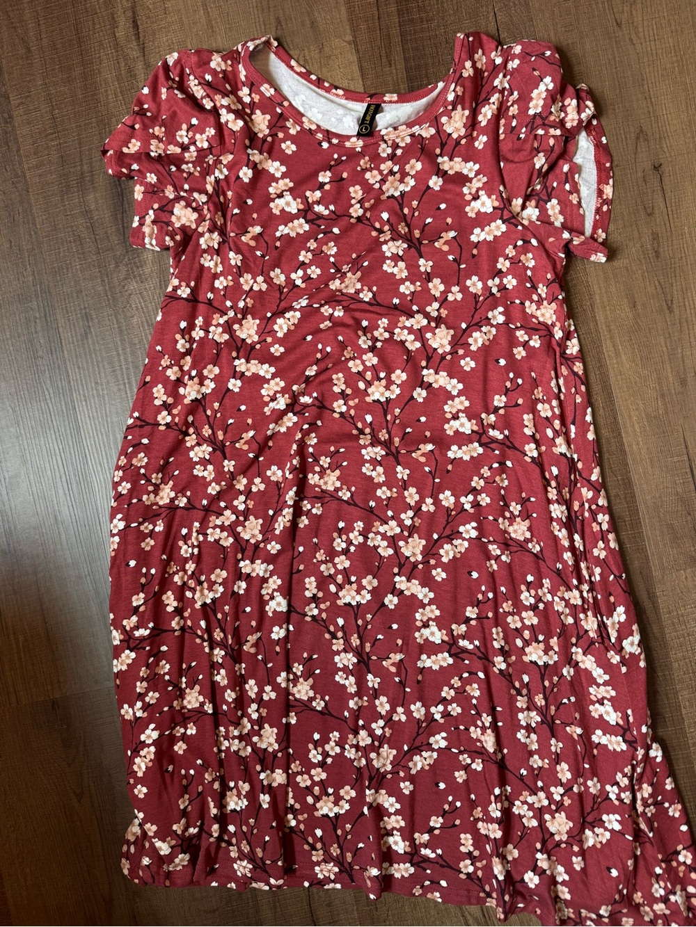 Floral Tie-Sleeve Midi Dress in Dusty Rose